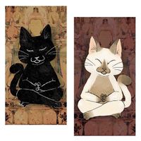 World Buyers Decorative Matches, Set of 2 matchboxes, Dhyana Cats Candle and Fireplace Wood Matches-Strike On-Box Matches