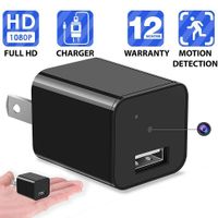 1080P Motion Detection USB Wall Charger Camera Plug Spy Cam Adapter Camera Loop Recording Nanny Cam Support to 32GB Storage