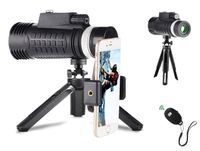 Monocular Scope for Smartphone With Phone Mount，HD 10X Magnification Zoom Compact Portable Handheld Waterproof Monoscope for Adults & Bird Watching | Phone Adapter Mount Holder | Shockproof Bluetooth
