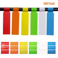 Tuyounger 180Pcs Self Adhesive Cable Labels Waterproof Assorted Color Tear Resistant 6 Sheet Label Stickers for Office Work School Computer Cord Laser Printer (180PCS)