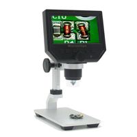 Digital Microscope 4.3 inches HD LCD Display with Metal Bracket Video Camera 3.6MP CCD 1-600X Continuous Magnifier Magnification Portable