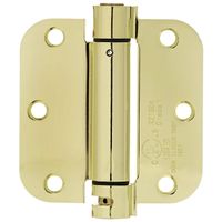 AmazonBasics Self-Closing Door Hinge, 3.5 Inch x 3.5 Inch, 1 Piece, Polished Brass
