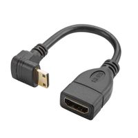 Mini HDMI to HDMI Cable, CableCreation 0.5ft 90 degree Downward Angle Mini-HDMI Male to HDMI Female adapter, 1080P Full HD, 3D for Camera, Camcorder, Graphics Card, Laptop,Tablet, HDTV,Projector,Black