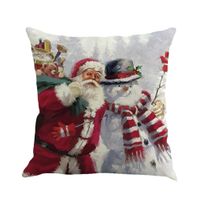 Hemlock Christmas Pillow Covers, Square Pillow Cases Happy Santa Claus Sofa Cushion Covers (I)