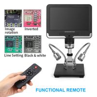 Andonstar Black corlor 7 inch LCD 1080P Circuit Board Digital Microscope AD206 with 200X Magnification Zoom for Phone Repair Soldering