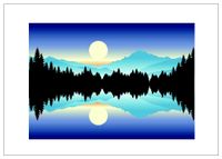 NW Pitney Ink Moon and Mountains in Inspirational Greeting Card, 7 x 5 Inches (1187ISP)