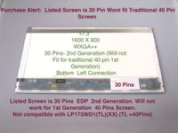 Gateway NE722 Series 17.3 WXGA++ Glossy LCD LED Screen/display