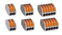 Lever Nut Wire Connectors, 60 Pack Assortment Pack Conductor Compact Wire Connectors, 222-412 (20) 222-413 (20) 222-415 (20) Terminal Block Wire Push Cable Connector by Wisonique