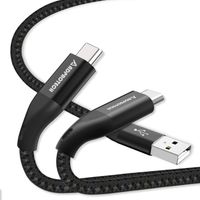 USB C Cable Fast Charging, ADPROTECH 2-Pack (3.3Ft+6Ft) Galaxy S10 Charger Cable Fast Charging Cable for Samsung Galaxy S9 /S8 /Note 8, LG V20 /G5 /G6 and More, Black