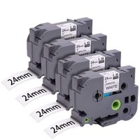 Compatible TZ TZe 24mm(1Inchx26ft) Black on White Laminated Label Tapes TZ251 TZe-251,Replace for Brother P Ttouch  P-Touch PT-P700 PT-P710BT PTD600VP PTP750W PT2730 Label Make Pack (TZe-251 (24mm))