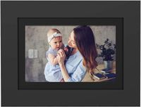 PhotoShare Friends and Family Smart Frame 10.1" Digital Photo Frame, Send Pics from Phone to Frame, Wi-Fi, 8 GB, Holds Over 5,000 Photos, HD, 1080P, Black/White Mattes, iOS, Android