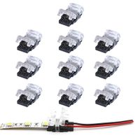 RGBZONE 10Pack 2Pin 10mm LED Strip Connector for Non-Waterproof 5050 LED Strip Light - Strip to Strip Quick Connection