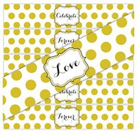 24 Large Dots Waterproof Water Bottle Stickers | Celebrate, Love, Forever | 8 of Each Phrase (Gold)