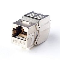 Cat6A RJ45 FTP Tool-Less Type Zinc Alloy Module Shielded Keystone Jack Adapter 10 Gigabit Modular Jack by VIVOCH (10 pcs/Pack)