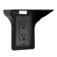 Power Perch Single Wall Outlet Shelf. Home Wall Shelf Organizer for Outlets. Perfect for Bathroom, Kitchen, Bedrooms with Cord Management and Easy Installation. Black 1-Pack