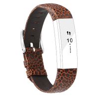 POY Replacement Bands Compatible for Fitbit Alta and Fitbit Alta HR, Genuine Leather Wristbands, Stone Pattern Brown