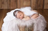Heyuni. Newborn Baby Photography Props Feather Angel Wings and Rhinestone Headband Set Baby Hair Accessories Photo Prop Costume