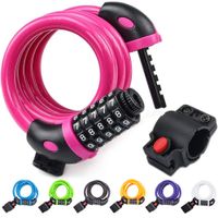 NDakter Bike Lock Cable,4 Feet High Security 5 Digit Resettable Combination Coiling Bike Cable Lock,Bicycle Cable Lock for Bicycle Outdoors, 1.2mx12mm