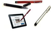 PRO Motorola Moto E5 Play Custom High Sensitivity Touch Stylus + Writing Pen with Ink! [3 Pack - Silver Red Black]