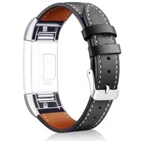 For Fitbit Charge 2 Band Leather, AISPORTS Fitbit Charge 2 Leather Band Smart Watch Band Adjustable Replacement Band Metal Bracelet Buckle Clasp Wrist Band for Fitbit Charge 2 Fitness Accessories