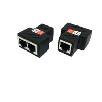 (A-Pair)  RJ45 Splitter Adapter,SinLoon Ethernet Cable Splitter Cat5, Cat5e, Cat6, Cat7,RJ45 Network Extension Connector Ethernet Cable Sharing Kit for Router TV Box Camera PC Lapop (Black)