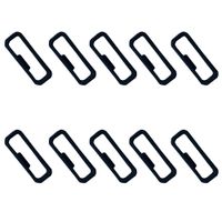 ECSEM Replacement Silicon Fastener Ring Connector Security Loop Compatible with Garmin Vivosmart HR & HR+ Wireless Activity Wristband ONLY(10, Black)