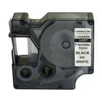 NEOUZA Compatible for DYMO D1 LabelManager Flexible Nylon Label Tape (16957 16953 S0718040 1/2", Black on White)