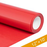 HenPisen HTV Vinyl Rolls - 12 Inch × 10 Feet PU Heat Transfer Vinyl, Easy Cut & Weed Compatible with Cameo Silhouette & Cricut, Iron on Vinyl for DIY T-Shirts, Bags and Other Textiles(Red)