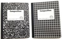 Norcom Wide Rule Composition Notebooks (Abstract and Houndstooth- Bundle of 2