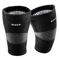 Mava Sports Reflexology Knee Compression Sleeve for Men and Women - Effective Support for Joint Pain, Arthritis Relief, Recovery and Blood Circulation - Great for Running and Walking (Black, Medium)