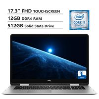 Dell Inspiron 17.3" FHD Touchscreen 2-in-1 Laptop, Intel Core i7-8565U Up to 4.6GHz, NVIDIA GeForce MX150 2GB, 12GB DDR4 RAM, 512GB Solid State Drive, Wireless-AC, HDMI, USB Type-C, Windows 10, Silver
