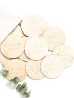 Baby Milestone Cards/Plaques - Vintage Leaf Design - Engraved in Natural Wood - Baby Shower Gift, Newborn Photography Props, Newborn Gift Set