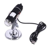 Jungles 1600X Magnification Endoscope Black USB 8 LED Digital Electronic Microscope 2MP Microscope Camera with Metal Stand, Compatible with Windows PC, Mac PC and Tablet