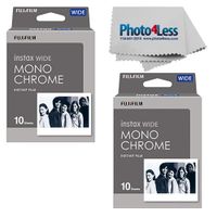 Fujifilm Instax Wide Monochrome Instant Film X2 (20 Exposures) + Cleaning Cloth - Top Value Bundle