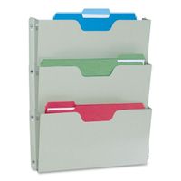 Buddy Products Triple Wall Pocket, 14.5 x 2.5 x 17.5, Platinum (5210-32)