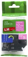 LM Tapes - Premium 1/2" White Print on Berry Pink Label Compatible with P-Touch TZe-MQP35 Tape and Comes with a Great Tape Color/Size Guide for Easy reordering.