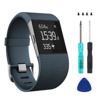 Wizvv Compatible Bands Replacement for Fitbit Surge, with Metal Buckle Fitness Wristband Strap Women Men Large Small (Slate,Large)