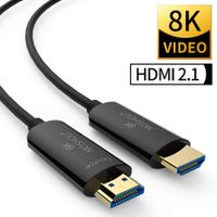 SIKAI Optical Fiber 8K Cable Compatible with LG TV, Samsung QLED TV, Apple TV, VIZIO TV, Roku, 48Gbps Ultra High Speed 8K 4K 4320P UHD HDR High-Definition Multimedia Interface Cable (3 Feet)
