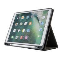 Sammid 2018 iPad Pro 12.9 Case, Pu Leather Full Body Protective Cover with Card Slots Tri-fold Stand Folio Business Cover with Pen Holder Easy Viewing Hand Strap Case for 2018 iPad Pro 12.9 - Black