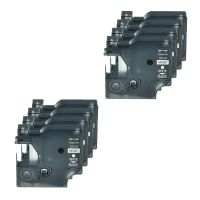 GREENCYCLE Compatible for DYMO D1 45021 S0720610 Label Tape 1/2" 12mm x 23ft use in LabelManager 160 210D 260P 280 360D 420P PnP LabelWriter 450 400 Duo 3M PL300 Label Maker (White on Black 8 Pack)