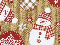 Holiday Stitches Toss Gift Wrap Roll 24" X 16'