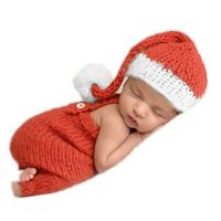 Christmas Newborn Baby Photo Prop Boy Girl Photo Shoot Outfits Crochet Knit Costume Photography Props Hat Rompers