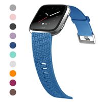 Sahiyeah Compatible for Fitbit Versa Bands, New Soft Breathable Adjustable Replacement Sport Strap Accessories Wristbands with Metal Buckle Fitbit Versa Fitness Smartwatch