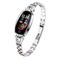 2019 New Fitness Tracker Waterproof Smart Watch Pedometer H8 Color Screen Blood Pressure/Heart Rate Monitor Smart Bracelet Watch (Silver)