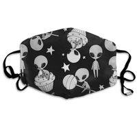Black and White Alien Dust Mask,Washable and Reusable Cleaning Gardening Outdoor Activities Warm Windproof Mask