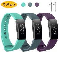 Watbro Compatible with Fitbit Inspire HR Bands/Fitbit Inspire Band, Adjustable Soft Silicone Waterproof Inspire Straps for Women Men Sports Replacement Wristband for Inspire/Inspire HR Fitness Tracker