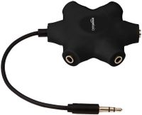 AmazonBasics 5-Way Multi Headphone Splitter, Black, 5-Pack