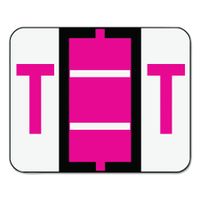 Smead BCCR Bar-Style Alphabetic Color-Coded Labels, Letter T, Red/White Bars, 500 Labels per Roll (67090)