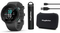 Garmin Swim 2 (Slate) GPS Swimming Smartwatch Power Bundle | with PlayBetter Portable Charger & PlayBetter Protective Hard Case | Underwater HR, Pool Swim & Open Water Mode, Stroke Type