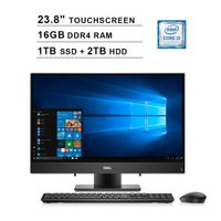 2019 Dell Inspiron 24 3000 23.8 Inch FHD Touchscreen All-in-One Desktop (Intel 2-Core i3-7130U 2.7GHz, 16GB RAM, 1TB SSD (Boot) + 2TB HDD, Intel HD 620, WiFi, Bluetooth, HDMI, Windows 10, Black)
